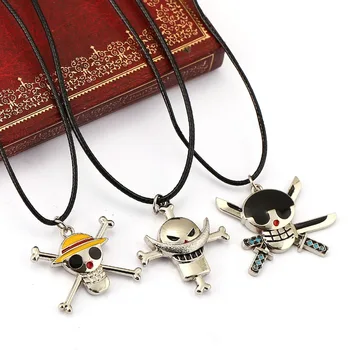 

H&F 12pcs/lot anime jewelry one piece charm necklace White beard luff Zorro rope pendant necklace for men fans Drop shipping