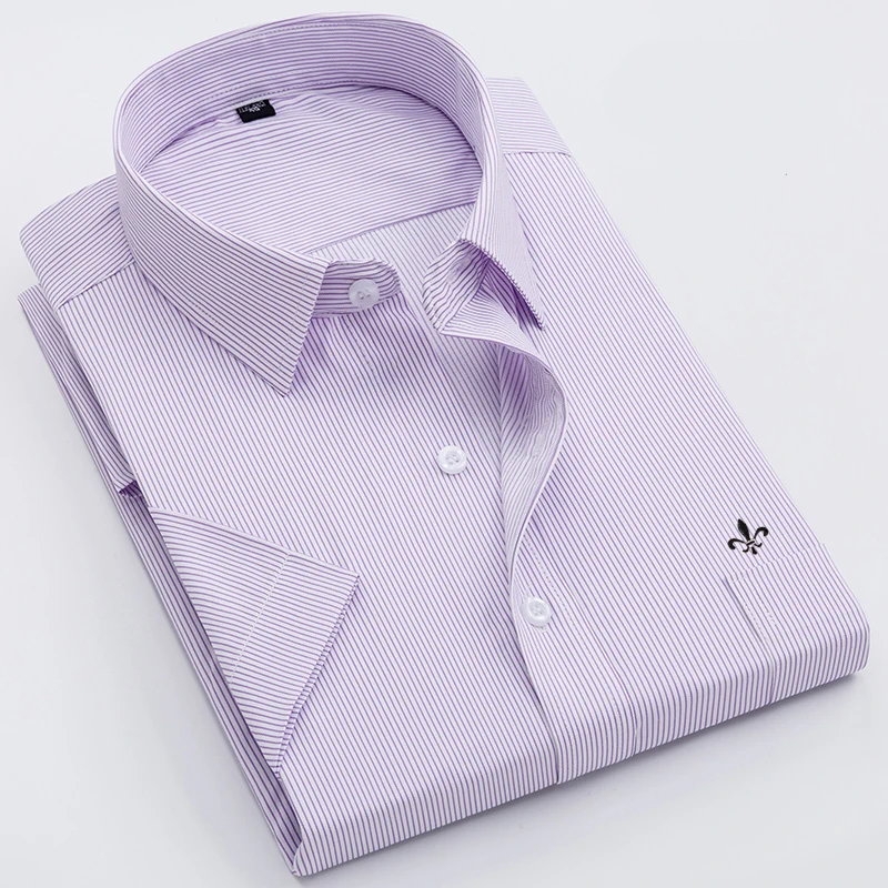 Dudalina, летняя мужская рубашка с коротким рукавом, клетчатая, полосатая, модная, для работы, повседневная, мужская, официальная рубашка, Camisa Social Masculi