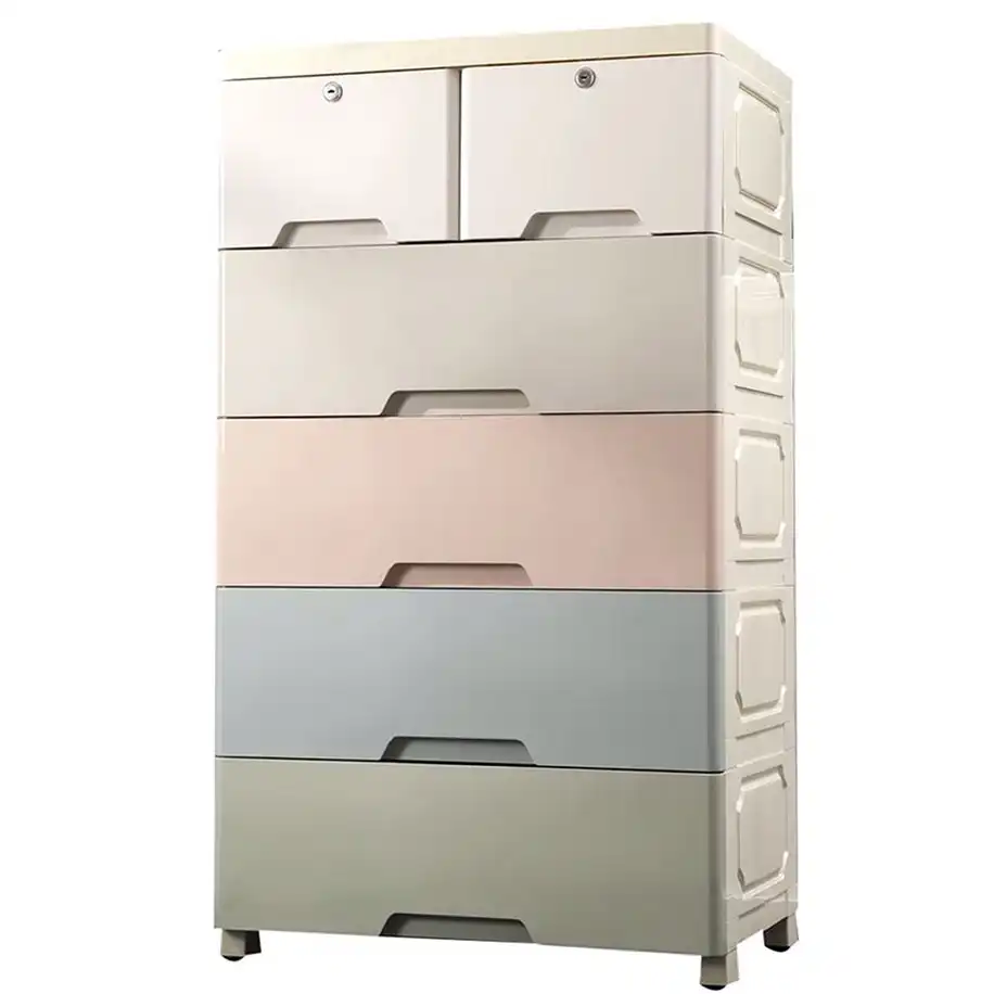 Thicken Large Drawer Storage Cabinet For Baby Simple Plastic Five