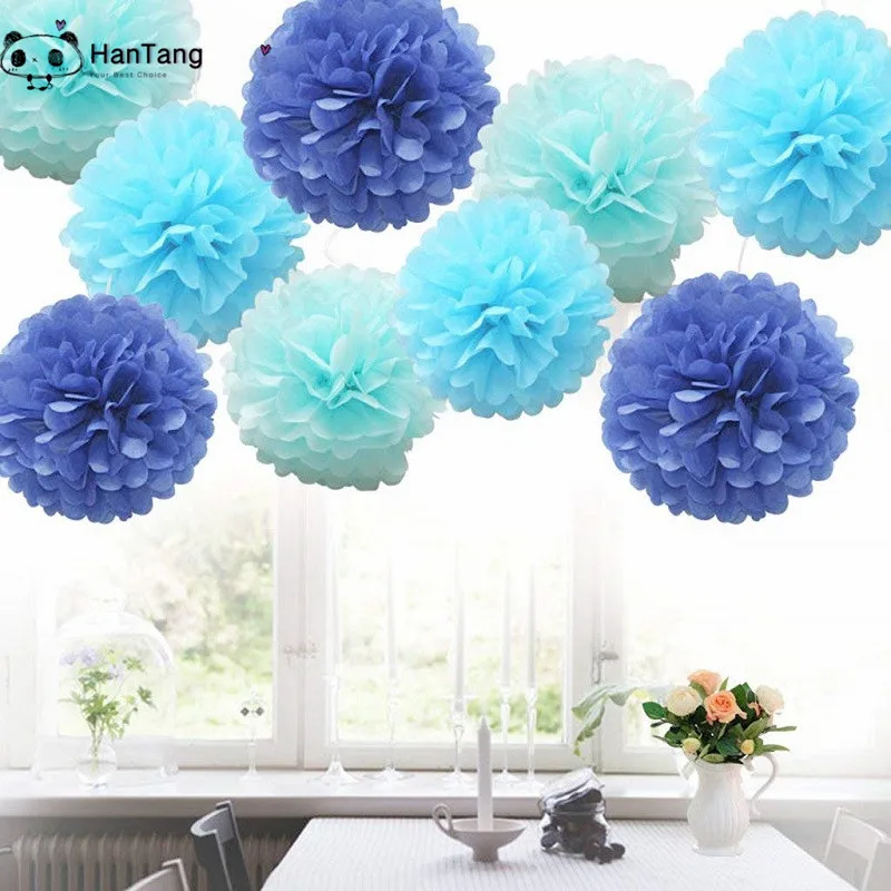 

5pcs 15cm/ 20 cm Tissue Paper Pom Poms Paper Flower Ball Pompom For Home Garden Wedding Birthday&Wedding Car Decoration,White