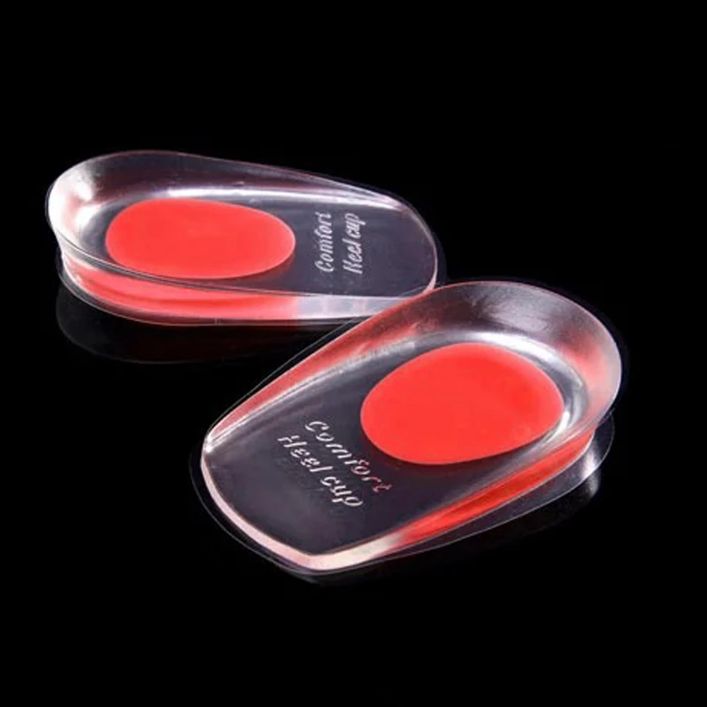 1 Pair New Fashion Unisex Soft Rubber Gel Pain Heel Spur Cup Insoles
