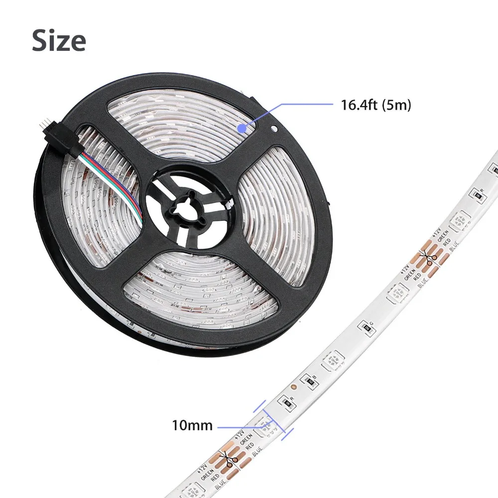 Водонепроницаемый 300 светодиодный s Смарт SMD светодиодные полосы 5050 RGB светодиодный свет полосы Google wifi управление беспроводной с Alexa/RGB/телефон умный свет