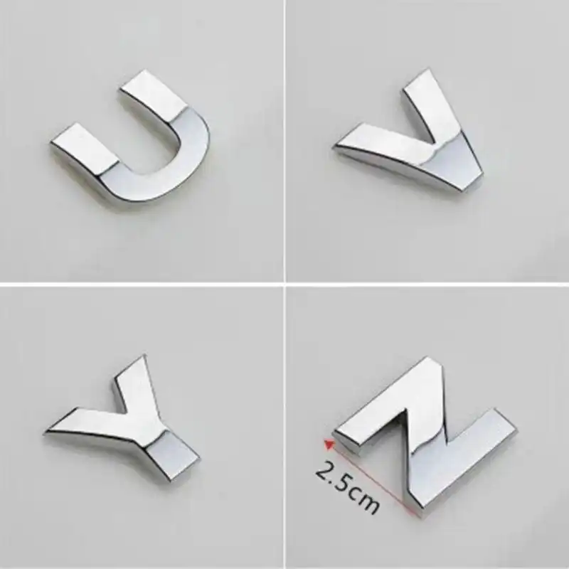 25 mm Negro 3D Números Autoadhesivos Carta De Coche Insignia Emblema Pegatina ortografía 1.8