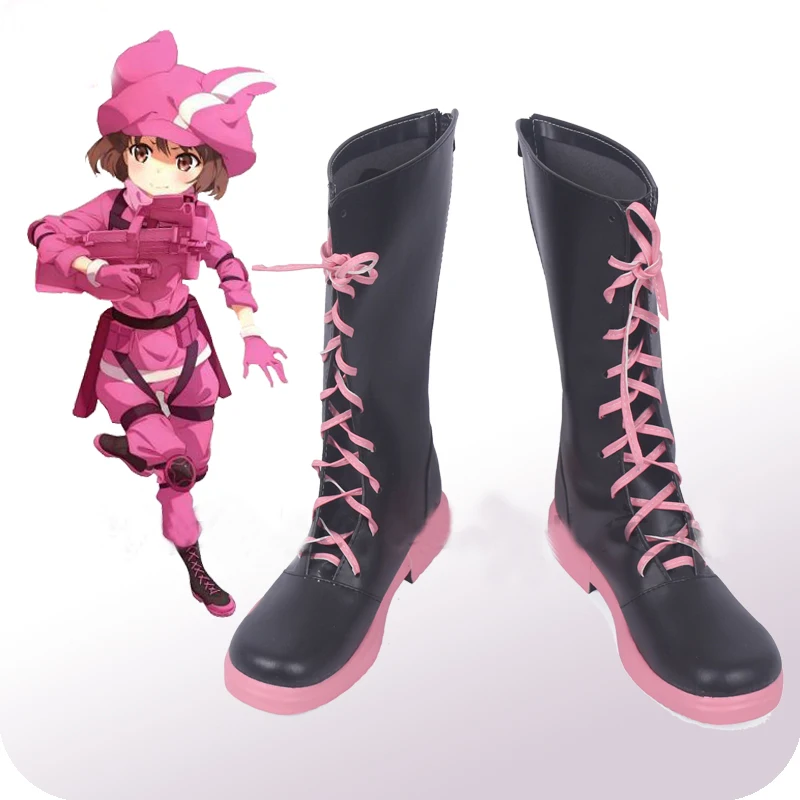 Sword Art Online Alternative: Gun Gale Online DLC Llenn Cosplay Shoes Boots Halloween Party Cosplay Costume Accessories Sword Art Online Alternative: Gun Gale Online DLC Llenn Cosplay Shoes Boots Halloween Party Cosplay Costume Accessories
