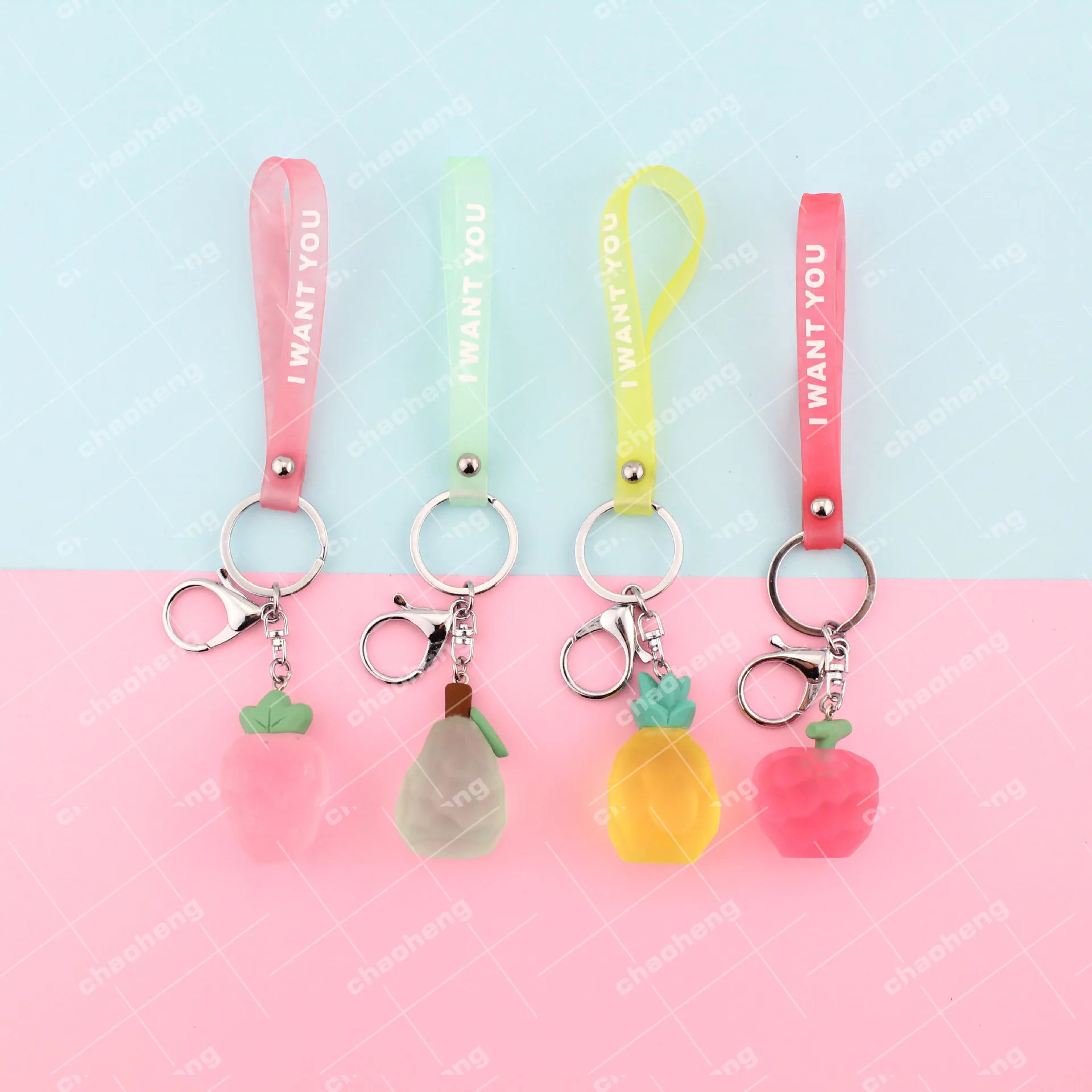 

Cute Fruit Key Chain Women Key Chains Purse Pendant Bag Charm for Keys Ring Creative Gift Women Trinket Kpop Accessories