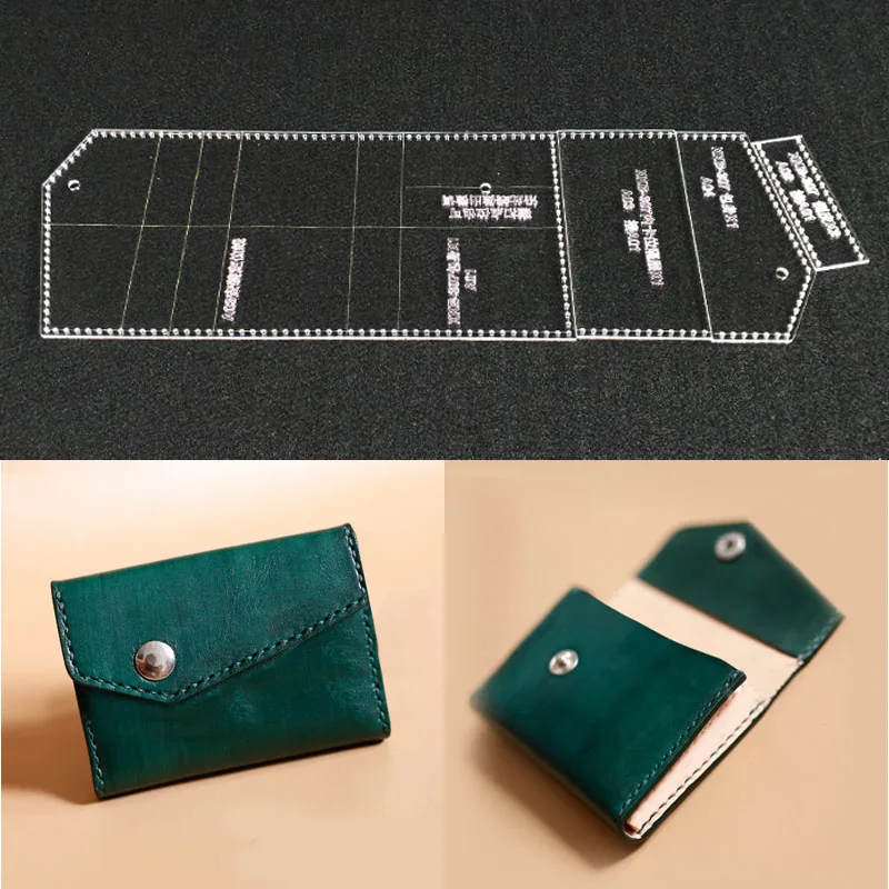 Koop 1 Set Acryl Lederen Template Thuis Handwerk Leathercraft Naaien Patroon Gereedschap Accessoire Kaart pakket 10*6.5*2 cm