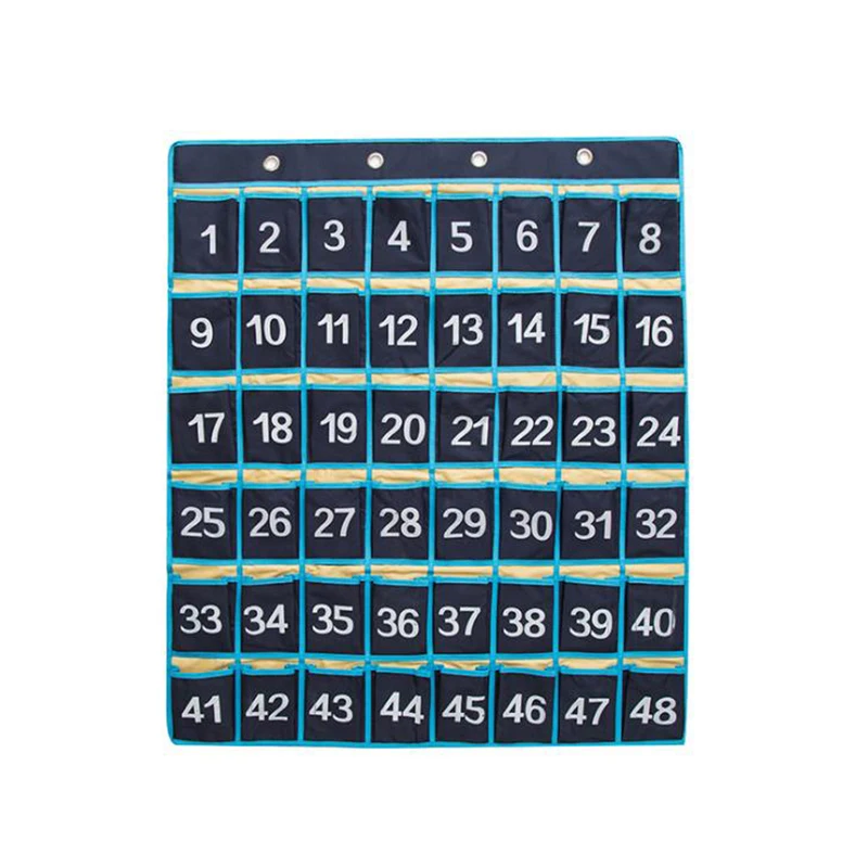 

30 Pockets Numbered Classroom Cell Phones Organizer Pockets Chart Calculator Holder Hook Home Office Hanging Decor Crafts 7A0814