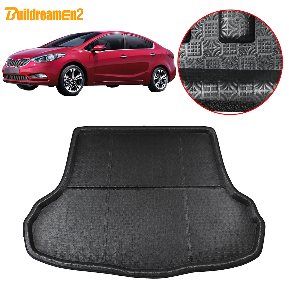 

Buildreamen2 For Kia Forte Cerato K3 Sedan Car Tray Boot Liner Trunk Mat Floor Cargo Carpet Mud Pad 2014 2015 2016 2017 2018