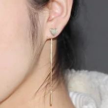 E078 новые модные длинные серьги с кисточками для женщин золотые серьги-гвоздики с сердечками для девочек Элегантные женские ювелирные изделия