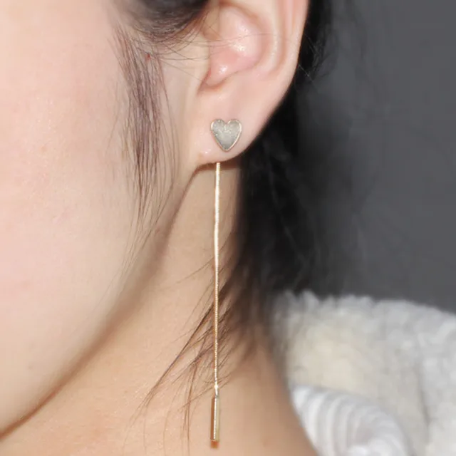 E078 di Nuovo Modo Lungo Nappa Orecchini per Le Donne In Oro di colore Del Cuore E078 di Nuovo Modo Lungo Nappa Orecchini per Le Donne In Oro di colore Del Cuore