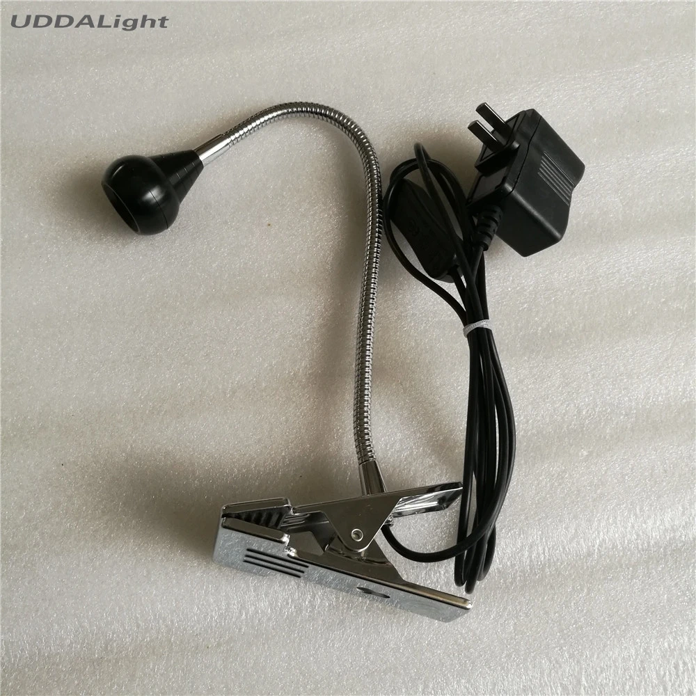 

led table lamp light with clamp reading bedroom lighting 1-3w clap light switch plug black
