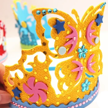 

1pcs Creative EVA Cartoon Crown With Flowers Stars Patterns Kindergarten DIY Art Craft Toys For Children Girls Party Decoration