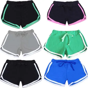 

Summer Fast Drying Drawstring Women Sport Running Shorts Anti Emptied Cotton Contrast Elastic Waist Correndo Shorts GYM