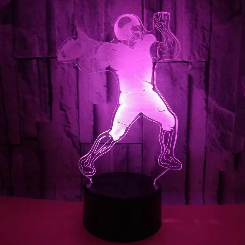 Регби красочные 3d Led Usb настольная лампа сенсорный пульт дистанционного управления красочный 3d ночник детский номер украшения 3D ночник - Испускаемый цвет: 7 color change