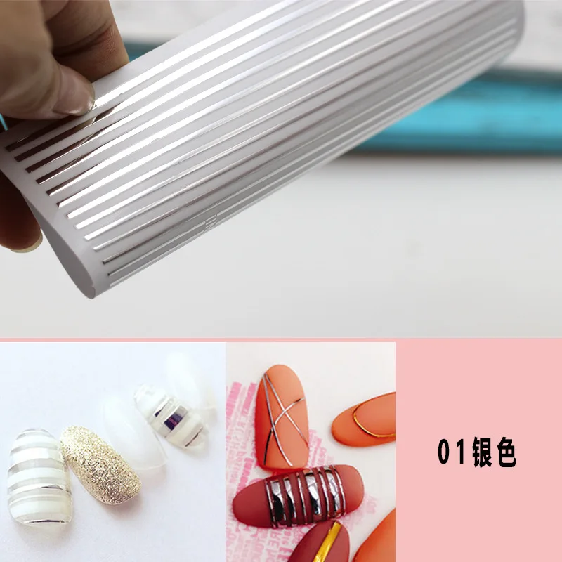 

3 Sheets 3D Nail Sticker Curve Stripe Lines Nails Stickers Adhesive Striping Tapes Nail Art Decor