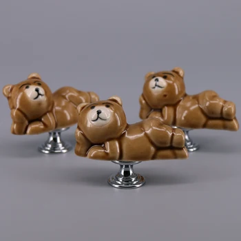 

4PCS Cute cartoon Handle Cabinet Cupboard Drawer Ceramic Knob Pulls Kid's Room Furniture Wardrobe Drawer Pull Knob