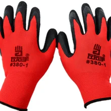 Нейлон латексные перчатки труда перчатки анти резки и противоскользящие безопасность труда защиты рук порезостойкие