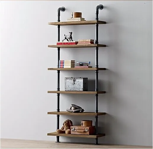 etagere murale bois et fer