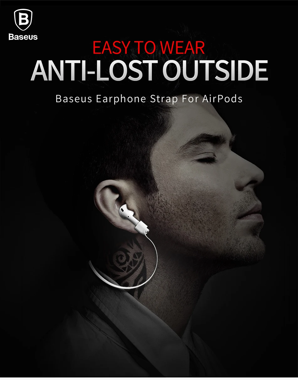 Baseus наушники ремешок для Apple Airpods анти потеря ремень Магнитная Петля веревка для Air Pods силиконовый шнур-кабель