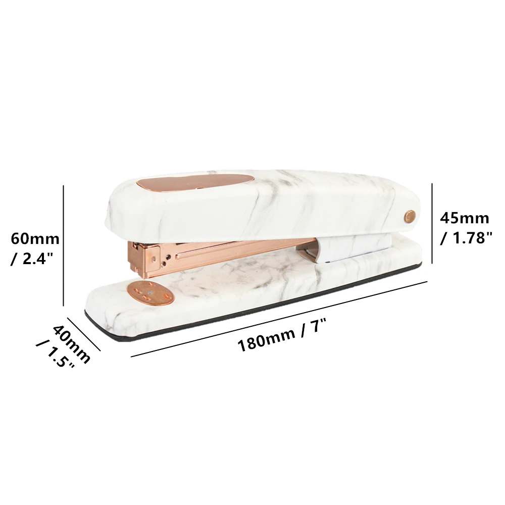 Мраморный принт степлер Металлическая роза золото настольные ручные степлеры 15 листов емкости с классическим современным дизайном и нескользящей основой