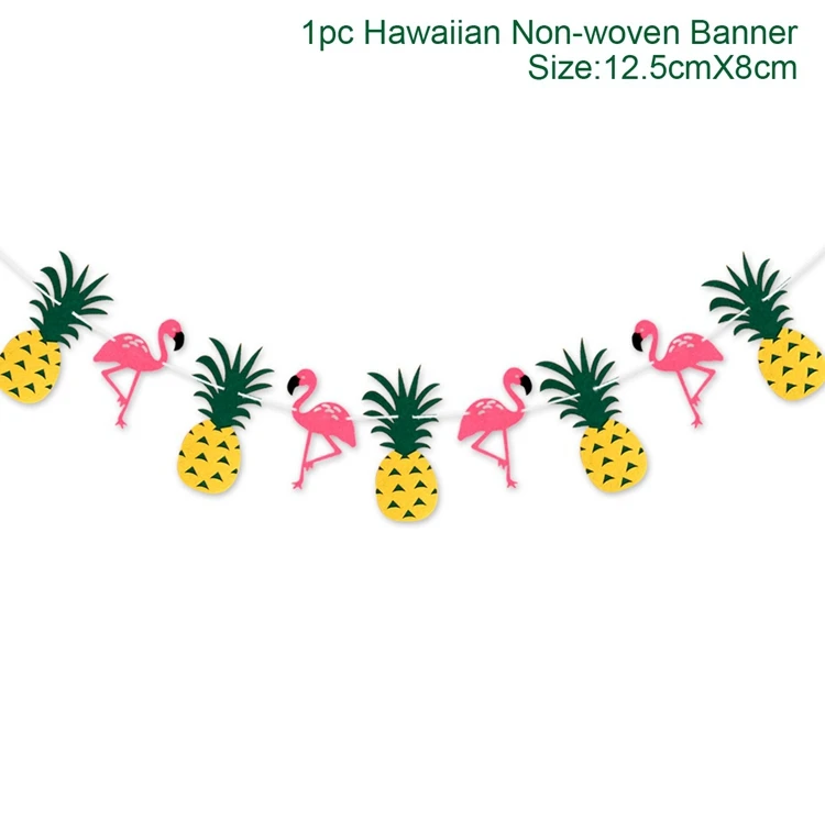 Вечерние тропические декорации FENGRISE с изображением пальмовых листьев, фламинго, Летние Гавайские Вечерние Декорации с изображением ананаса и джунглей, Гавайские вечерние украшения - Цвет: Flamingo Banner