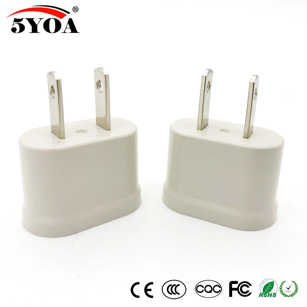 Travel Power Plug Adapter Charger Converter 5YOA US USA EU EURO Europe plug adapter ac adapter power plug connector