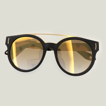 

Brand Women Sunglasses with Packing Box Oculos De Sol Feminino Vintage Fashion Round Female Eyewear with Double Bridge Sun Glass