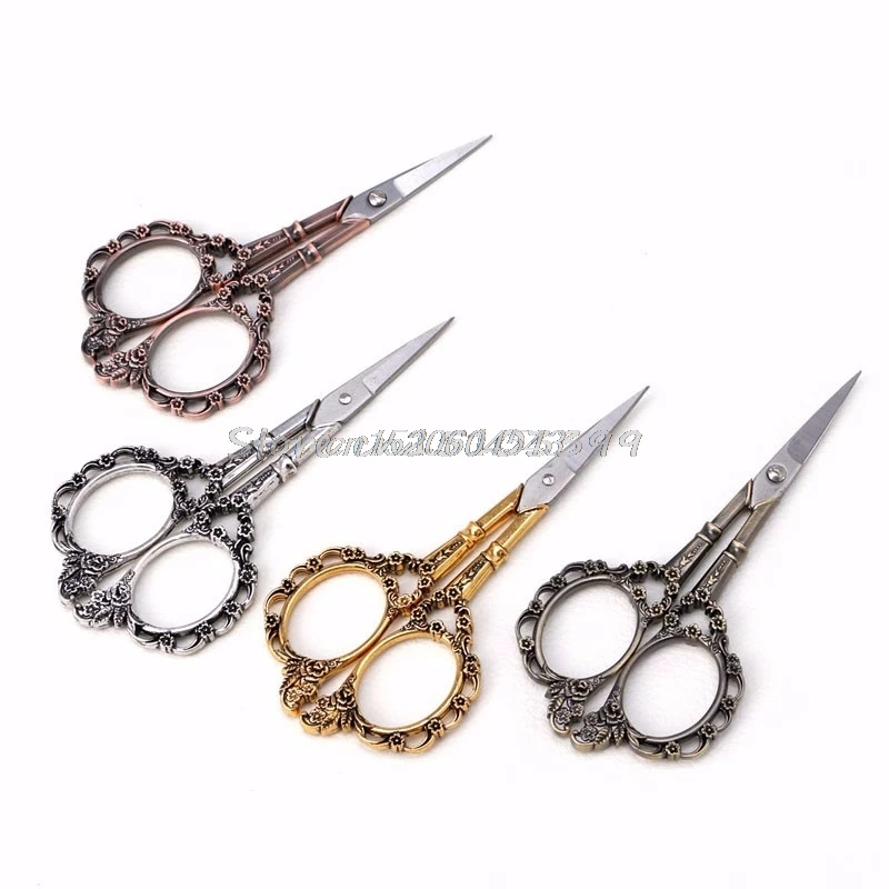 

1PC Stainless Steel European Vintage Floral Scissors Sewing Shears DIY Tools R06 Whosale&DropShip