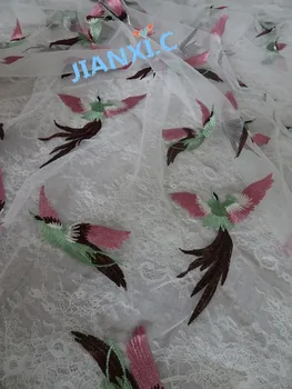 

flying bird french lace net fabric CiCi-7923 latest designs for lady fashion dress dry lace fabric for wedding party
