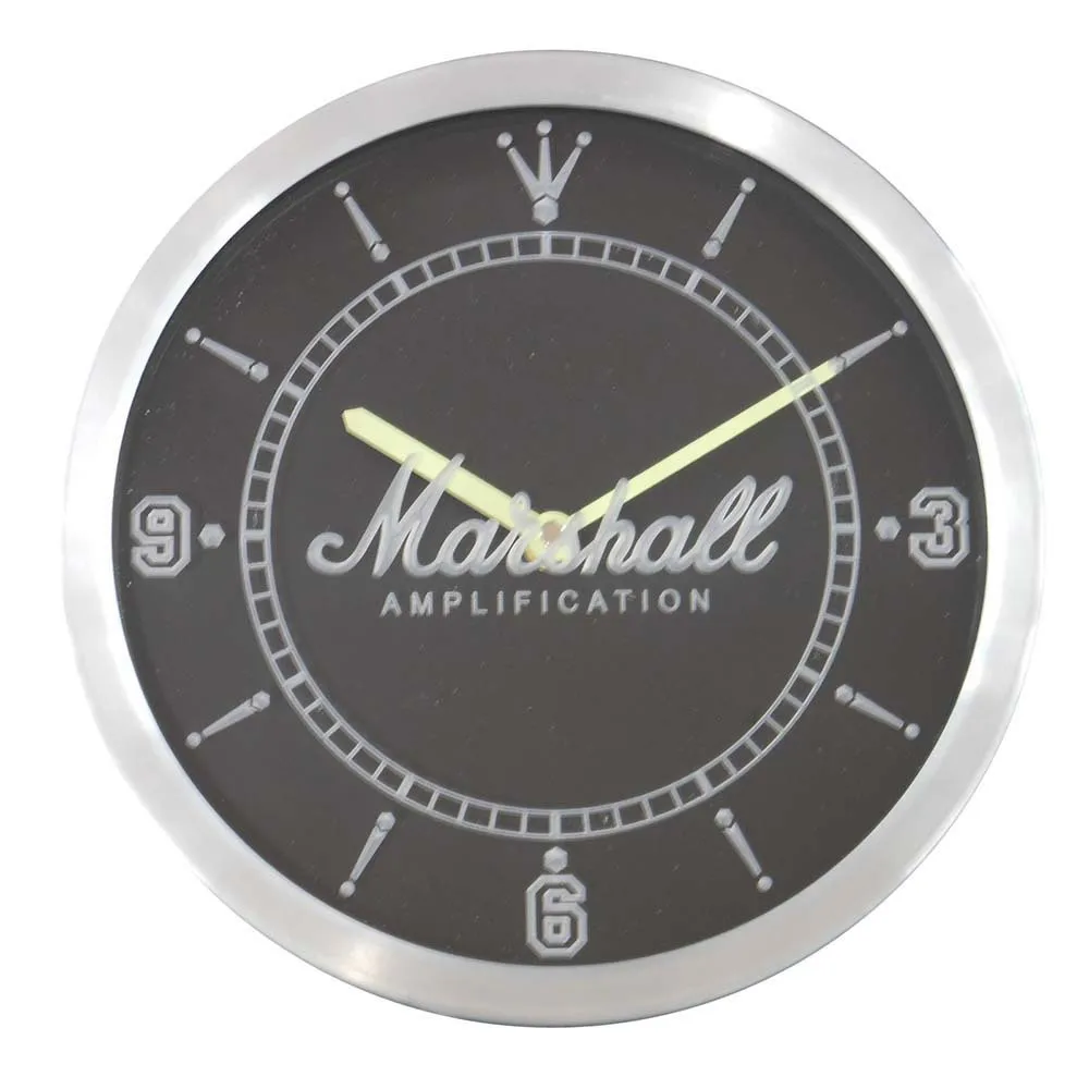 Nc0437 Marshall Гитары усилитель нижних частот неоновые световые знаки светодиодный настенные часы