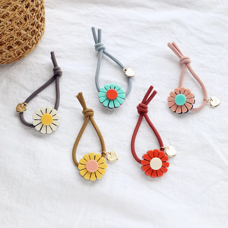 

1PC Girls Flower Scrunchy Elastic Hair Bands Flower Rubber Bands Hair Rings Ropes Ornaments Accessories for Womens