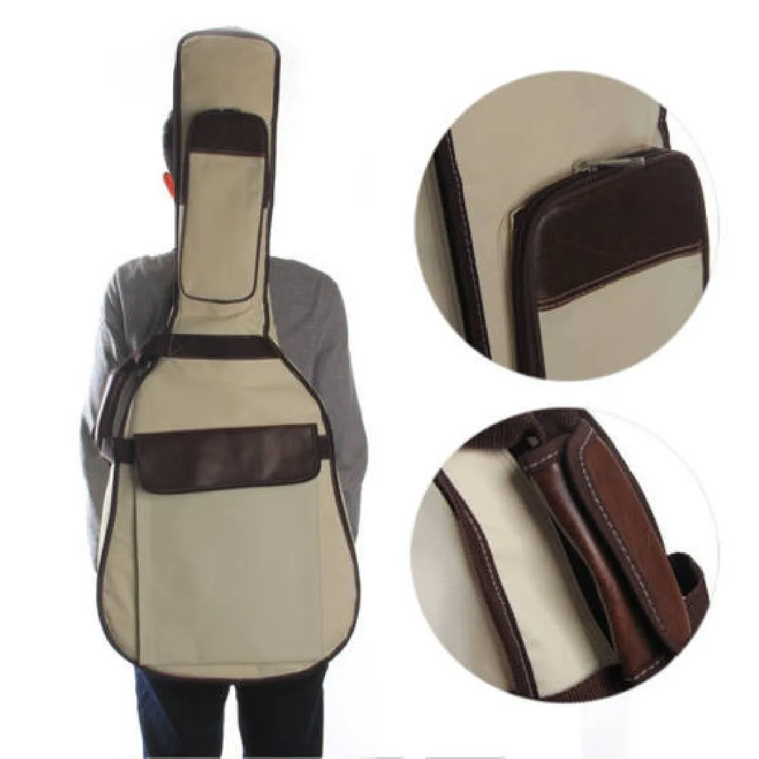 Hot Sale Comfortable Side Handle Double Straps PU Canvas 41 Inches Gig Bag Protective Case Padded For Folk Acoustic Guitar