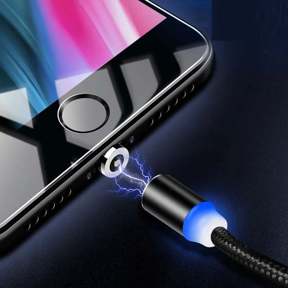 AM23 LED USB مغناطيسي صغير كابل يو إس بي C كابل لسامسونج Xiaomi هواوي شاحن هاتف محمول يعمل بنظام تشغيل أندرويد كابلات لفون X Xs ماكس