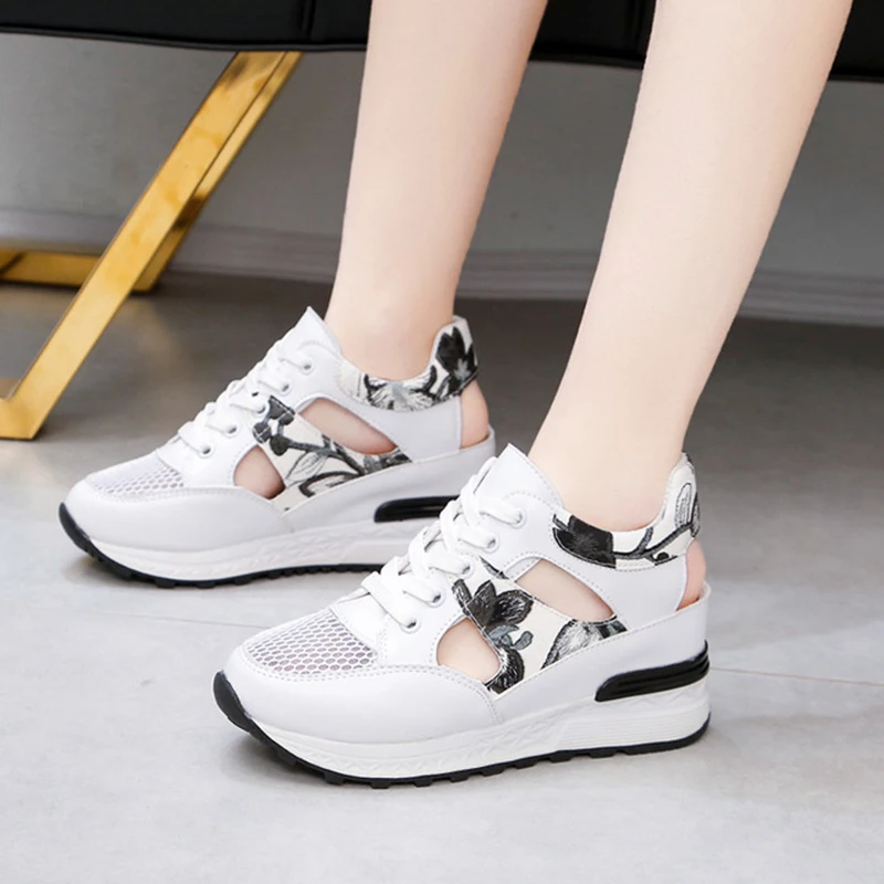 

FRALOSHA Casual Mesh Breathable Women's Shoes Korean Sports Ladies Wedge Sandals Fashion Summer Platform Sandalias