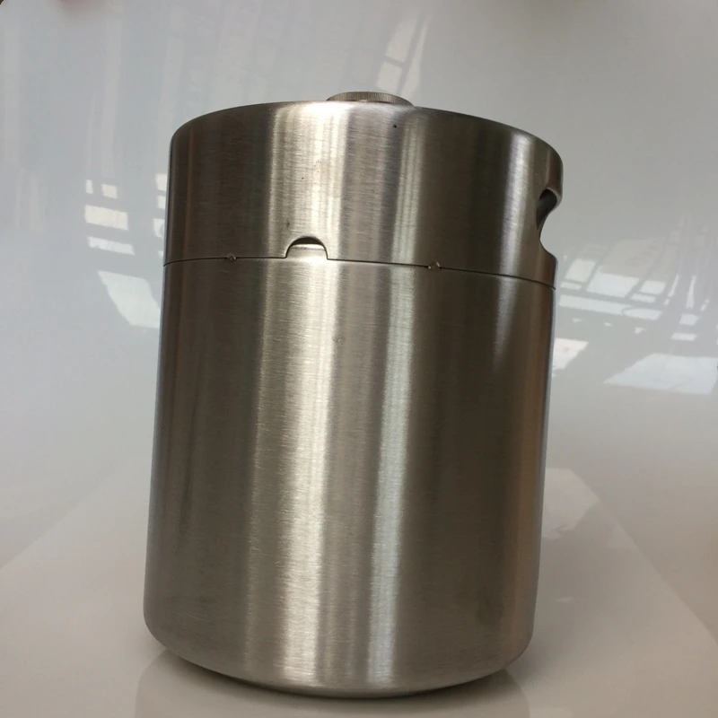  5 Liter Stainless Beer Kegs Portable Stainless Volume 176Oz Mini Keg Beer Growler Home Brew Draft B