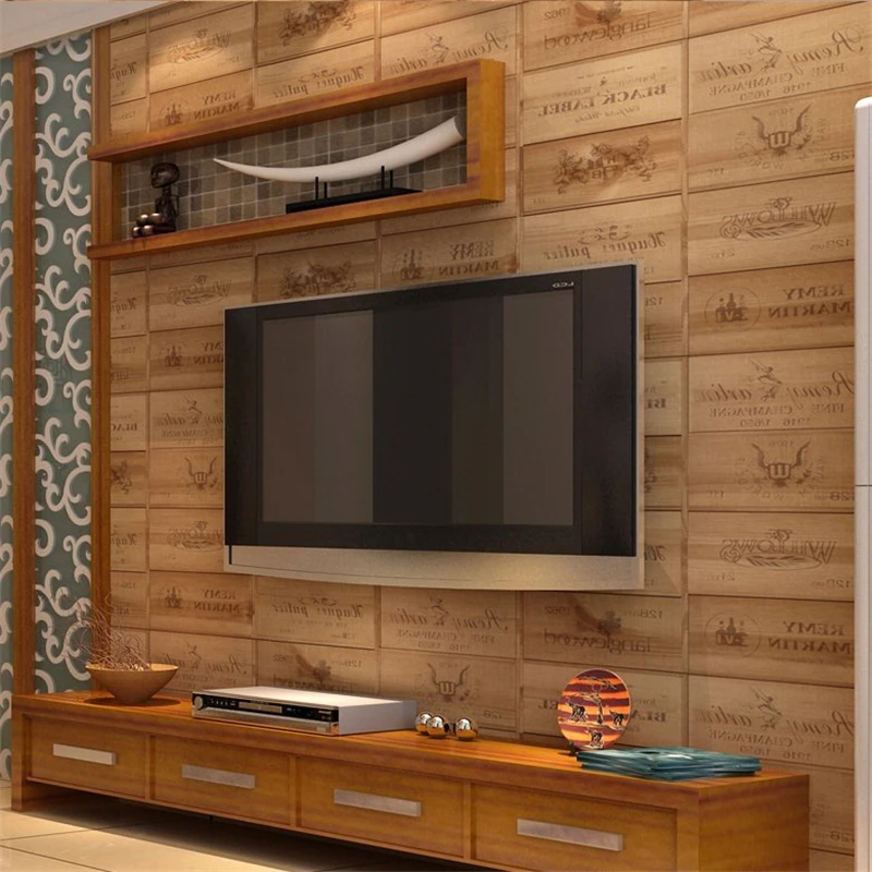 Vergelijk prijzen op wooden wallpaper online winkelen / kopen ... Woonkamer behang gestreept