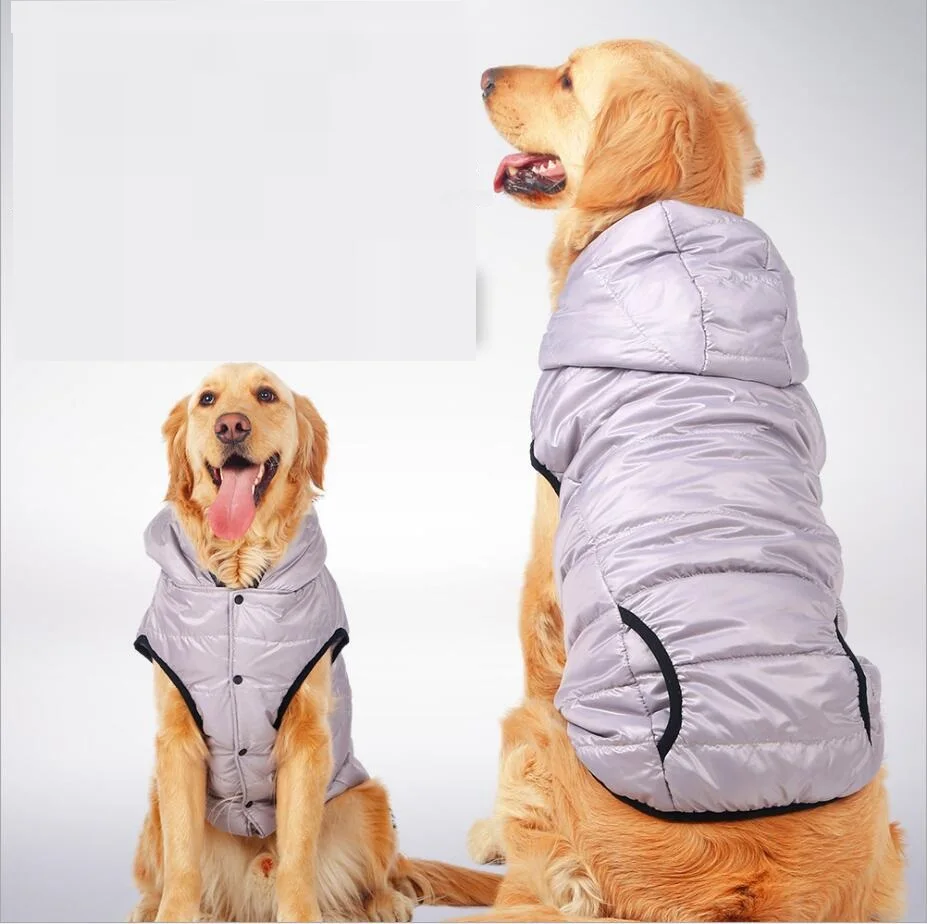 Buy NEW Large Big Dogs Clothes Gray Soft Pet Jacket Vest Dog Hoodie Chow Chow