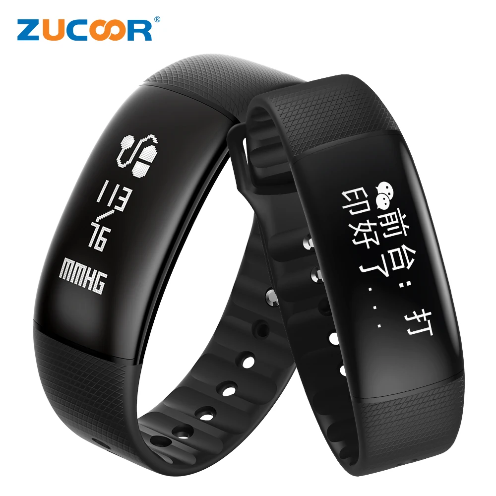 ZUCOOR Смарт Браслет Фитнес шагомер RB61 Bluetooth Браслеты Cardiaco монитор кольцо крови