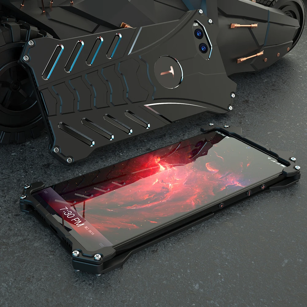 

R-just For Smartisan Nut R1 Case Luxury Hard Glitter Matte Aluminum Metal bumper Frame Armor Protective Back Phone Case Cover