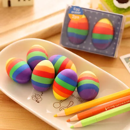 Красочный Радужный яичный ластик для детей Подарочные элементы Kawaii милый ластик набор для школы