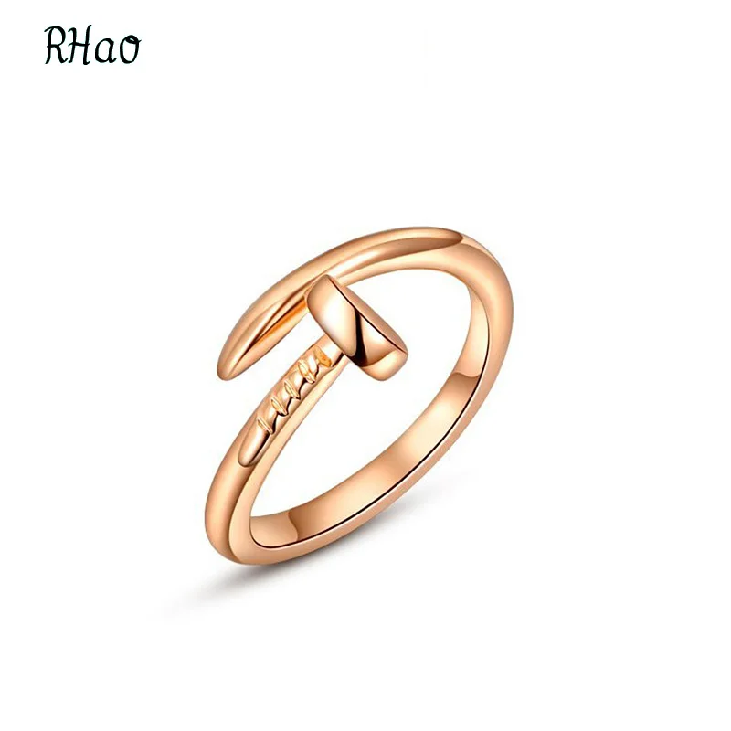 

RHao Rings Carter Nail Rings for women and men casual dress Rose Gold anel anillos wedding rings finger rings jewelry