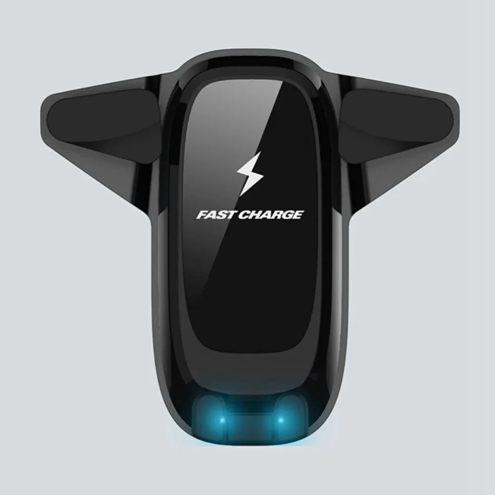 Wireless Charger Fast Car Charger Mount Auto-Clamping Design One-Hand Operation for Samsung iPhone All Qi Phones
