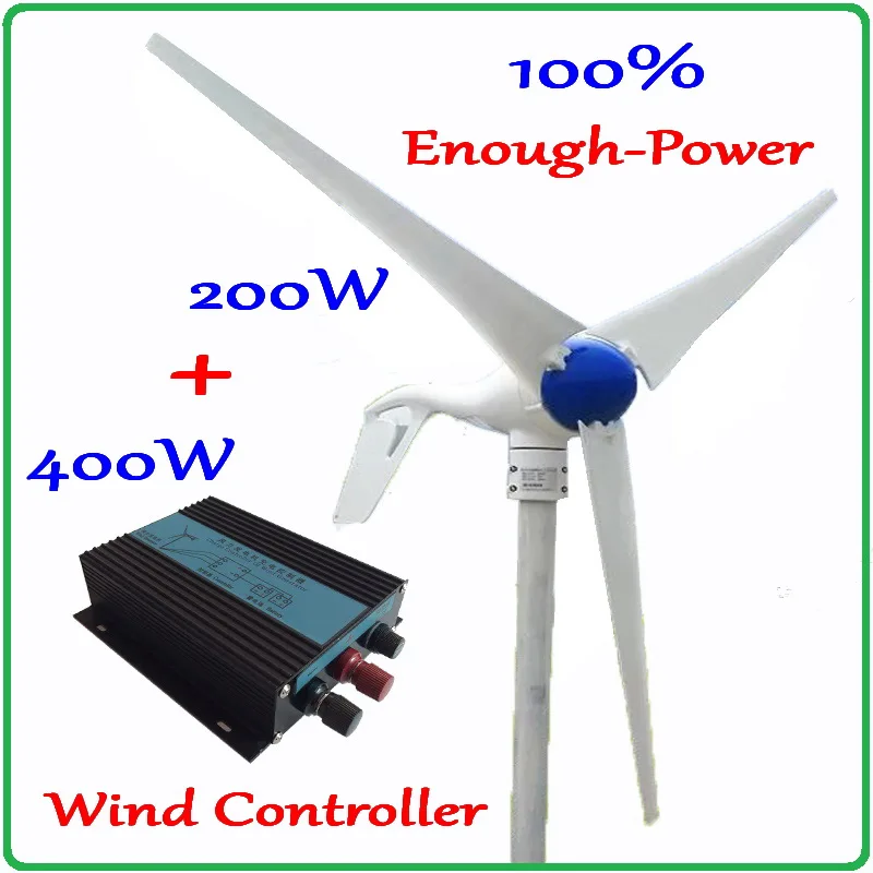

wind generator 200W DC Wind Turbine Generator & 400W IP65 wind controller 12V 24V directly charge battery CE GL UL approved