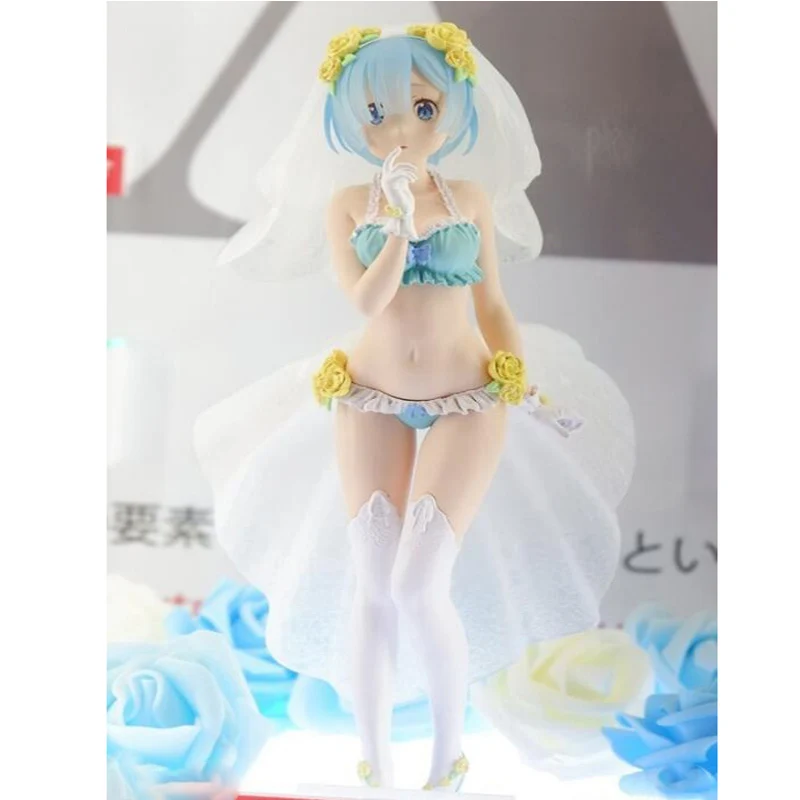

Sexy Anime Re:Life In a different World From Zero Action Figure Rem Wedding Dress Ver Model PVC Kids Collection Toys Dolls