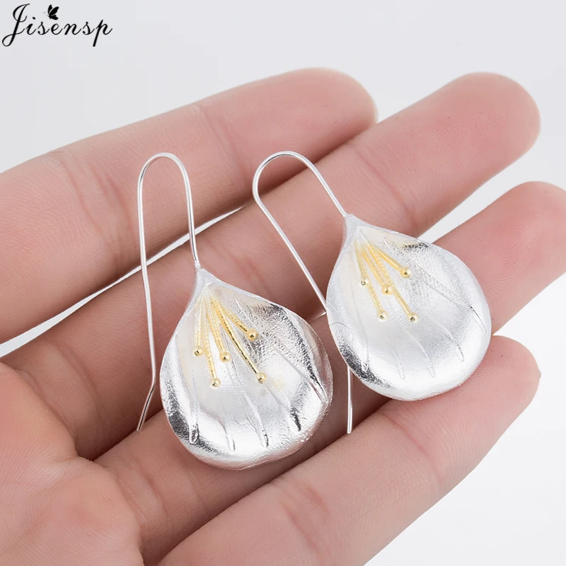 

Jisensp Fashion Personality Bijoux Elegant Big Flower Stud Earrings Piercing Jewelry Brincos for Women Wedding Dropshipping