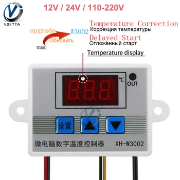

W3002 10A 12V 24V 110V 220V Digital LED Temperature Controller Thermostat Control Switch Thermoregulator Sensor Meter With Probe