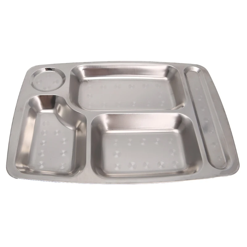 

YAS Stainless Steel Divided Dinner Tray Lunch Container Food Plate 4/5/6 Section