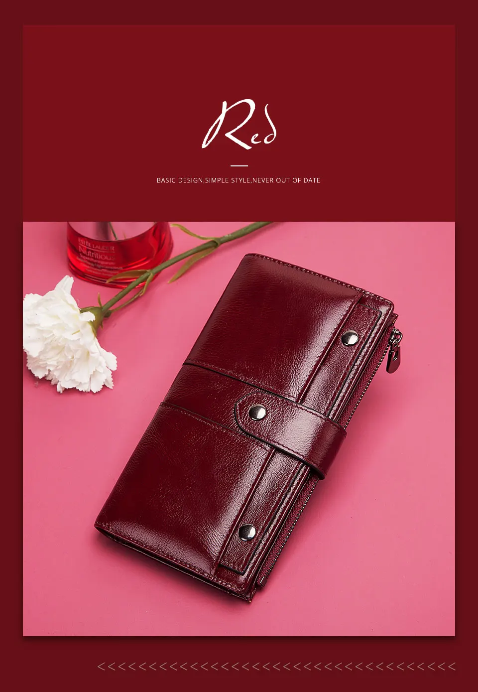 Women Clutch Wallet Genuine Leather Female Coin Purse Wallet Rfid Long Women Cell Phone Pocket Purses Card Holder For Money Bag