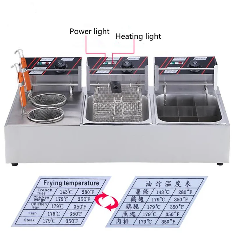 220 В 3 в 1 коммерческих снэк-машина электрическая фритюрница + Оден машина + лапша Пособия по кулинарии цилиндр три вкус закуски