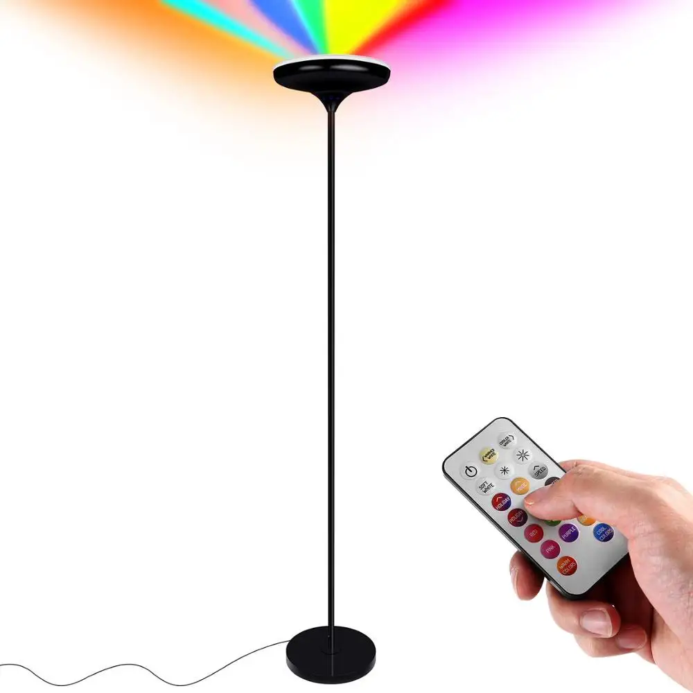 Us 67 49 25 Off Led Floor Lamp Dimmable Color Changing Remote Control Adjustable Uplight Led Strip Lights 24w Led Floor Lighting For Living Room In